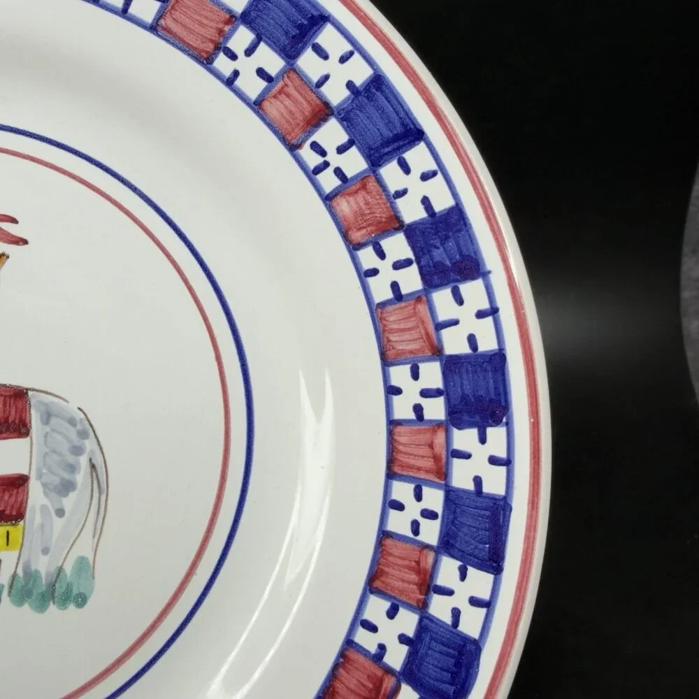 Sberna Deruta ROYAL ELEPHANT 8inch Plate Dish Set 4 Plates Dishes Made in‎ Italy